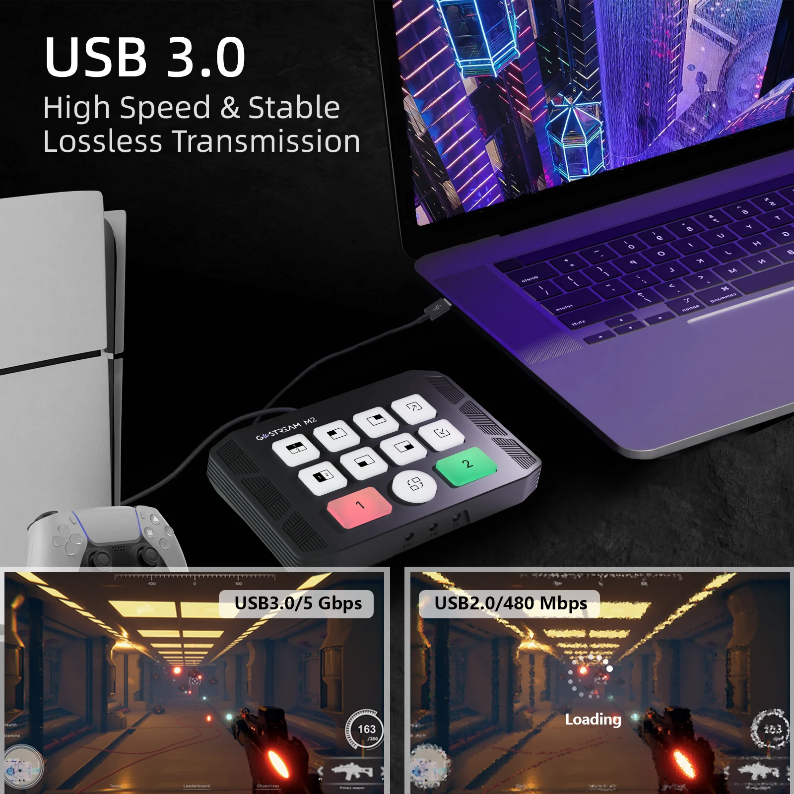 GoStream M2: USB 3.0 HDMI Capture Card | 2.1 HDMI Splitter/Switch Live Stream Record - Image 4