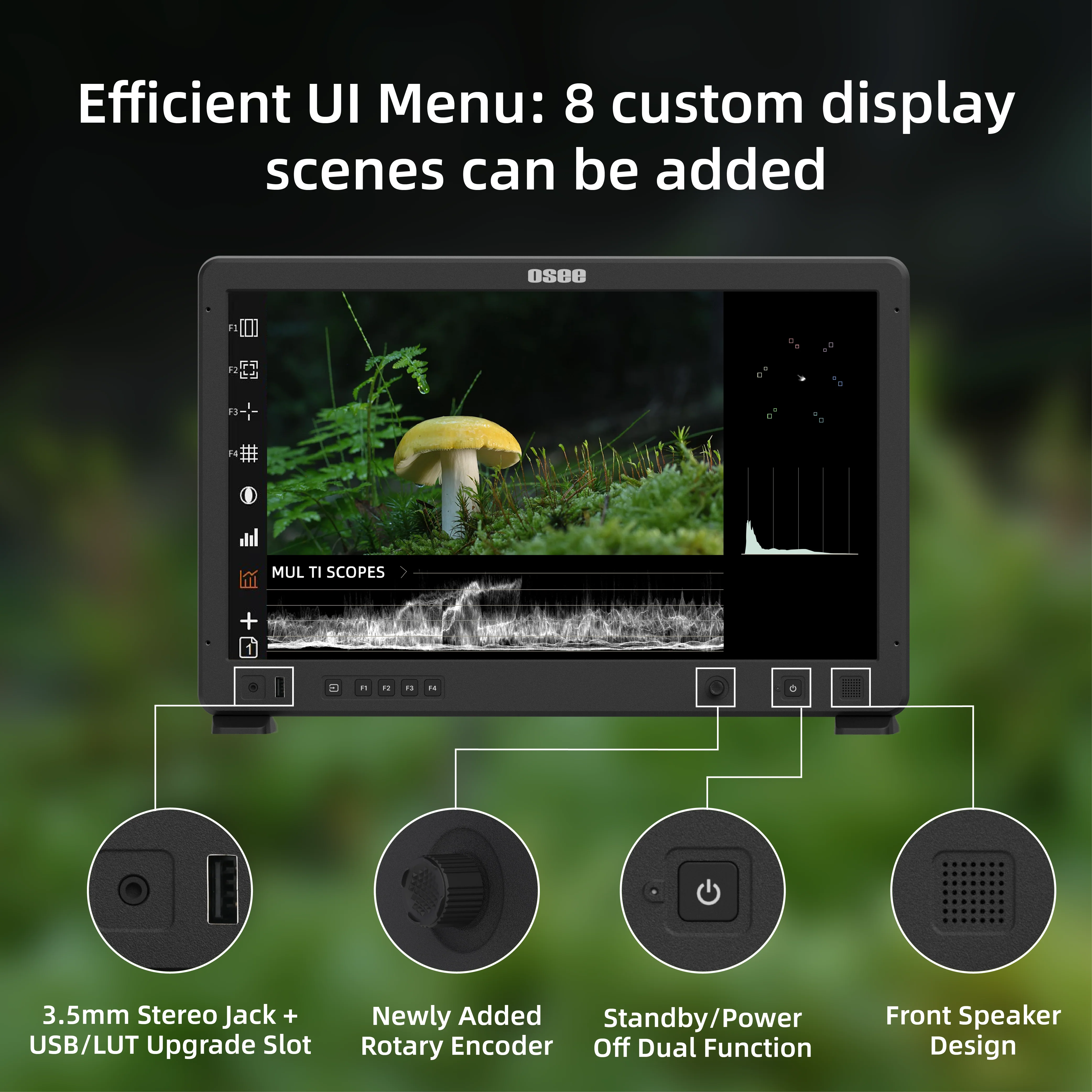 Mega 22S: 21.5" HDR Production Monitor | 1500nits Camera Field Monitor for Studio & Live Broadcast | Waveform, Peaking & HDMI/SDI I/O - Image 4