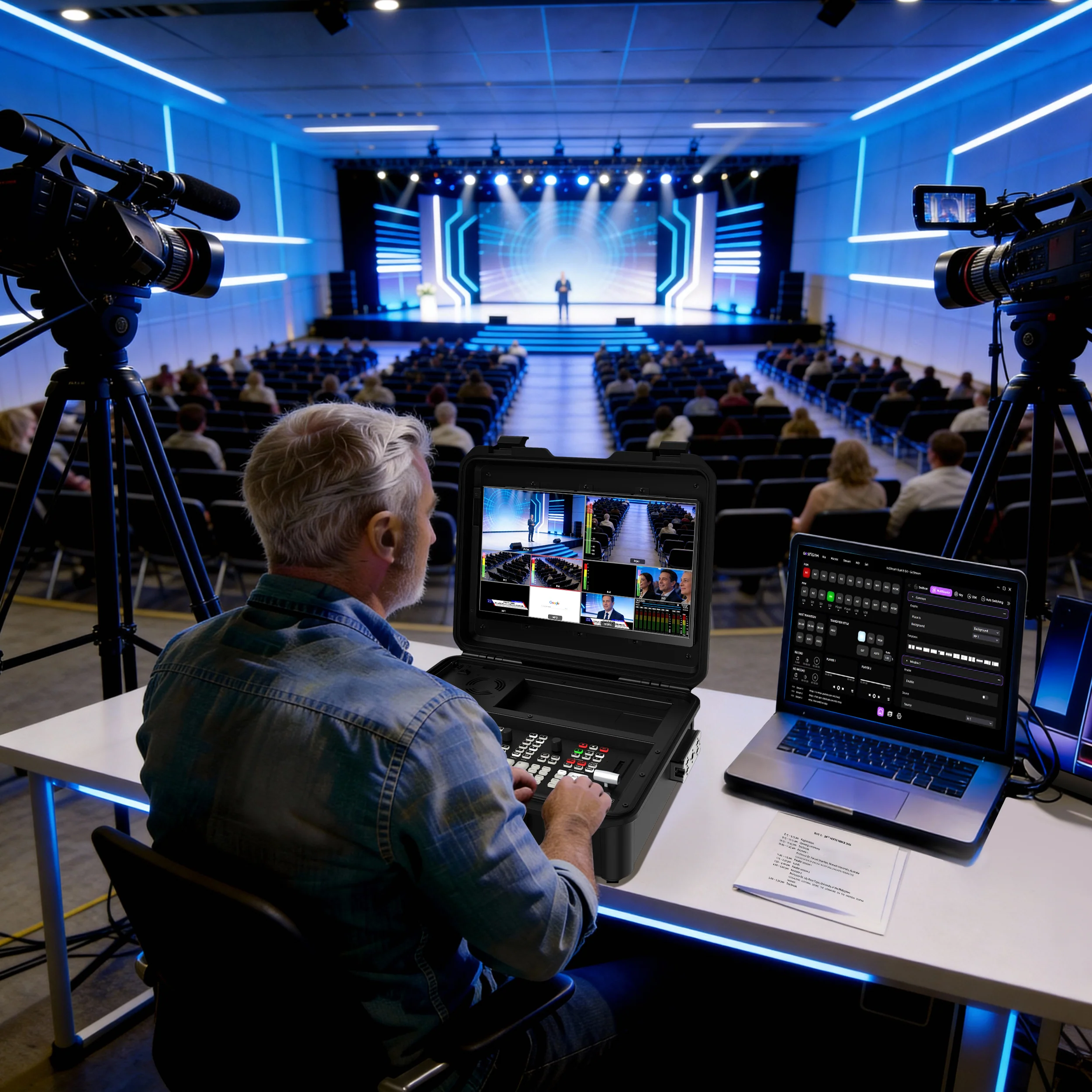 GoStream Duet 8 ISO Kit: All in One Pro Live Streaming Multi-Camera Video Switcher ISO Recorder Player Kit 4 HDMI&SDI in USB-C I/O - Image 6