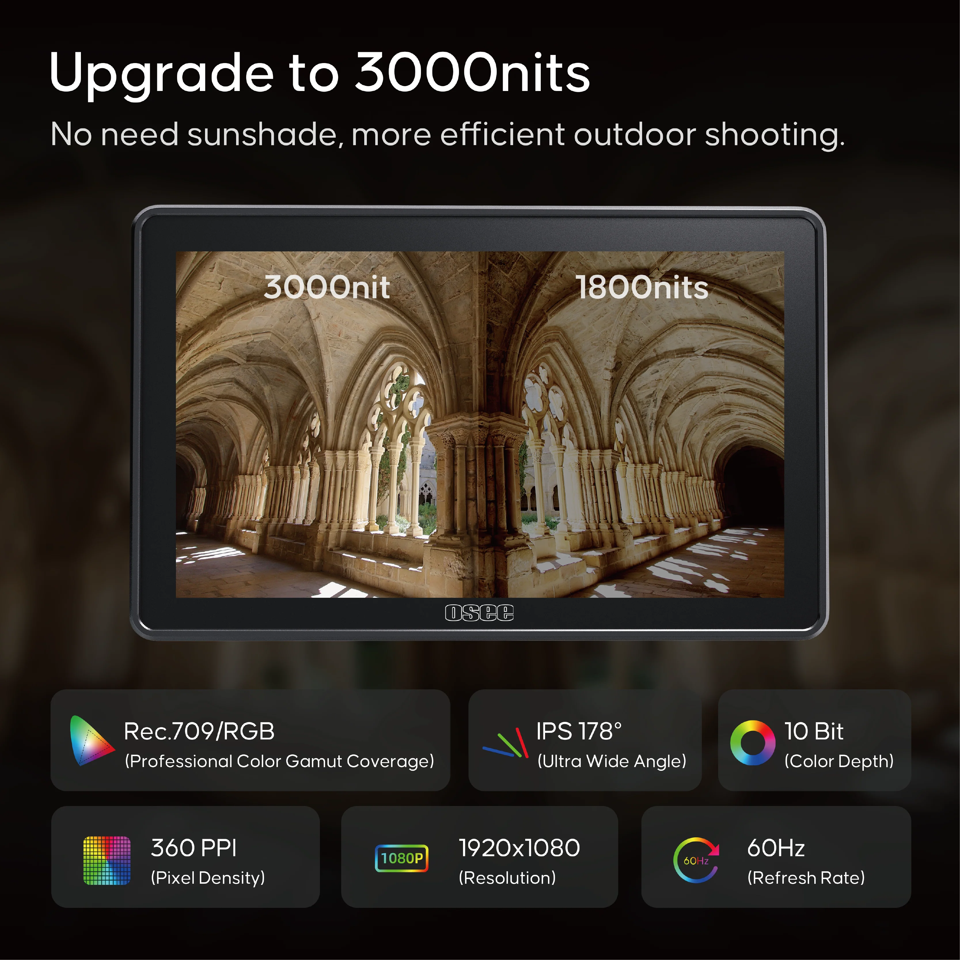G7 Pro: 7 Inch 3000nits On-Camera Touchscreen Monitor | Camera Control Filmmaking Field Monitor - Image 3