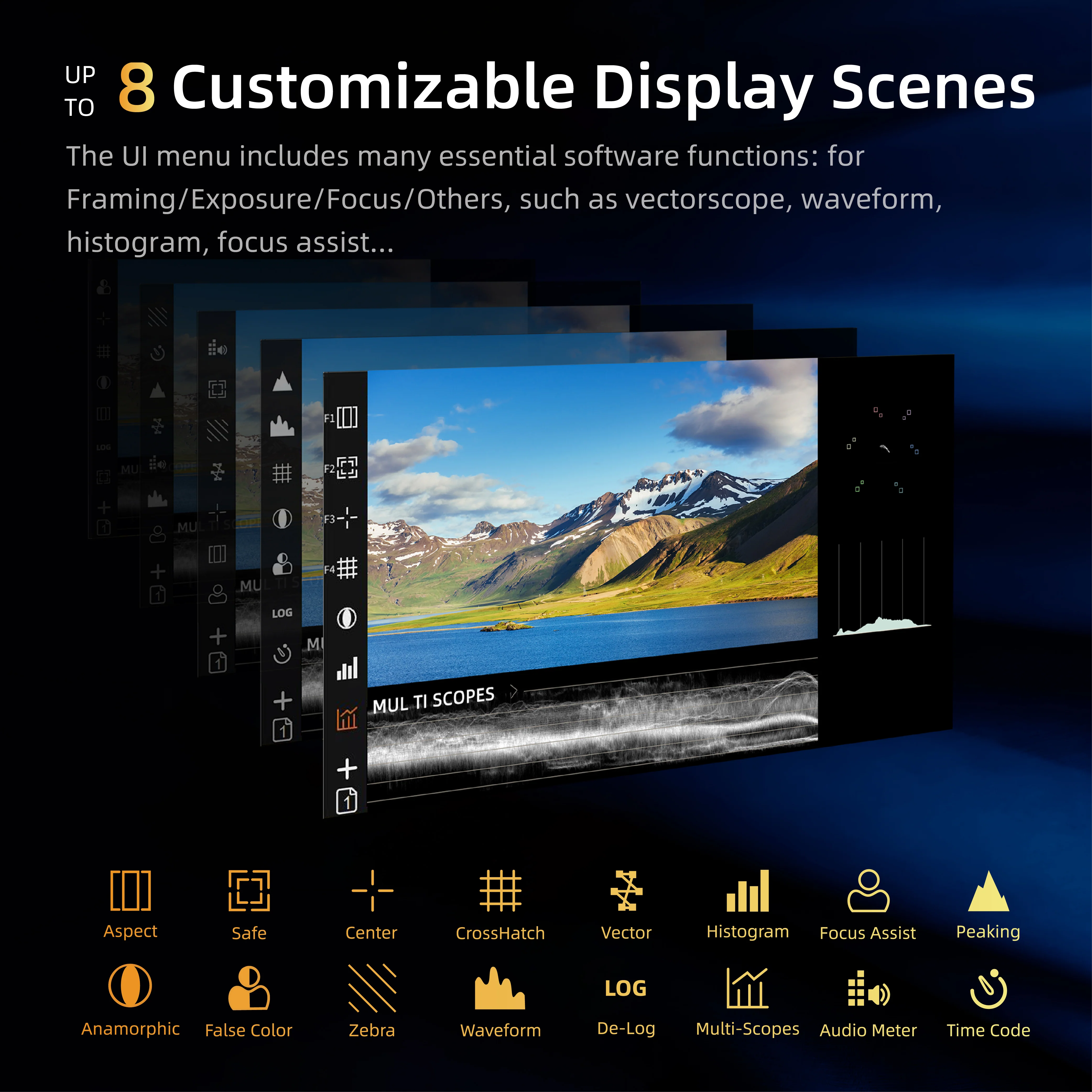 Mega 15S: 15.4" HDR Production Monitor | 1500nits Brightness, Waveform & 3D LUT | HDMI/3G-SDI I/O for Studio & Live Broadcast - Image 4
